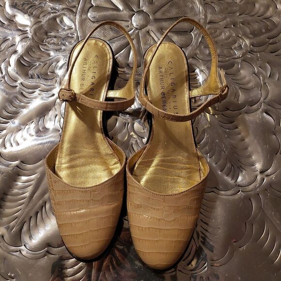 Caligarius made in italy fabiola,beige crocodile  sz.7 - Picture 2 of 7